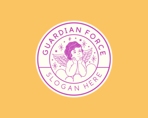 Retro Cherubim Angel logo design