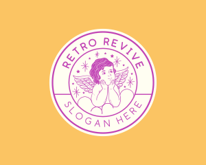 Retro Cherubim Angel logo design