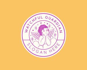 Retro Cherubim Angel logo design