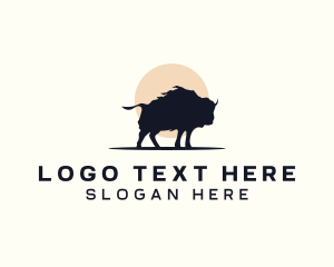 Bison Animal Wildlife Logo