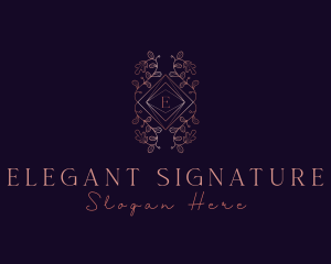 Elegant Leaves Ornament logo design