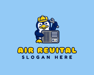 Penguin HVAC Repair logo design