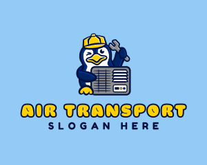 Penguin HVAC Repair logo design