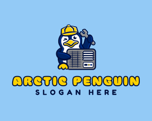 Penguin HVAC Repair logo design