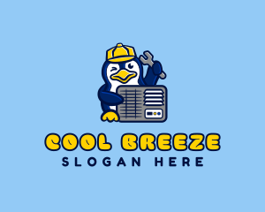 Penguin HVAC Repair logo design