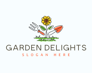 Flower Gardener Tools logo design