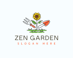 Flower Gardener Tools logo design