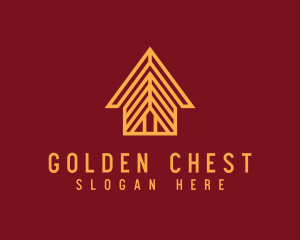 Golden Real Estate House logo design