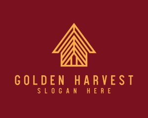 Golden Real Estate House logo design