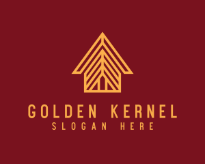 Golden Real Estate House logo design