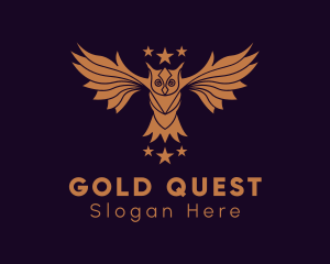 Gold Owl Star logo design