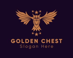 Gold Owl Star logo design