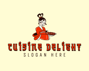 Dumpling Woman Caterer logo design