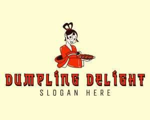 Dumpling Woman Caterer logo design