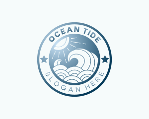 Ocean Wave Stars logo design