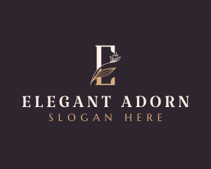 Premium Elegant Floral Letter E logo design
