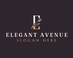 Premium Elegant Floral Letter E logo design