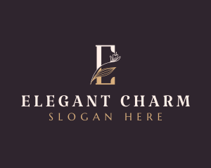 Premium Elegant Floral Letter E logo design