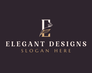 Premium Elegant Floral Letter E logo design
