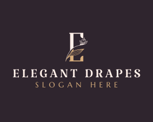 Premium Elegant Floral Letter E logo design