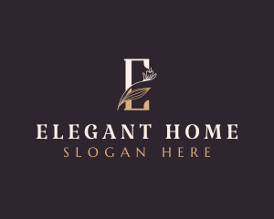 Premium Elegant Floral Letter E logo design