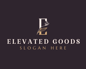 Premium Elegant Floral Letter E logo design