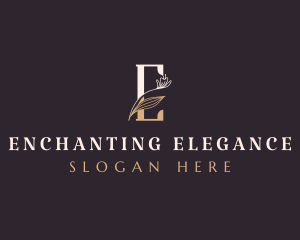 Premium Elegant Floral Letter E logo design