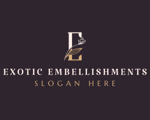 Premium Elegant Floral Letter E logo design