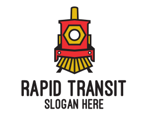 Red Locomotive Train logo design