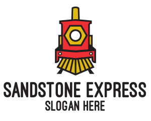 Red Locomotive Train logo design