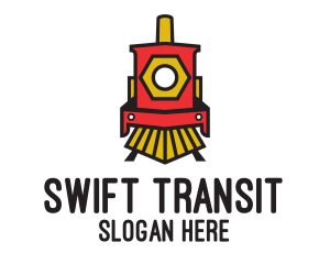 Red Locomotive Train logo design