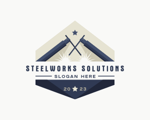 Welding Rod Industrial Steelworks logo design