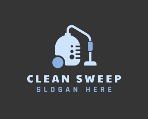 Blue Housekeeper Vacuum logo design