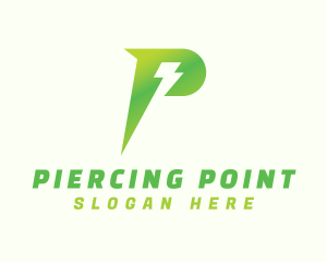 Gradient Bolt Letter P logo design