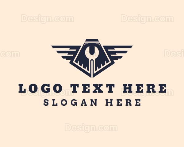 Industrial Wrench Wings Logo