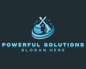 Pressure Washing Broom logo design