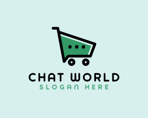 Shopping Cart Chat logo design