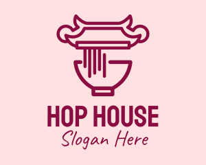 Noodle House Temple logo design