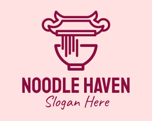 Noodle House Temple logo design