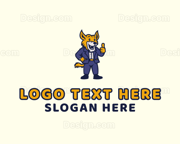 Formal Jackal Businessman Logo