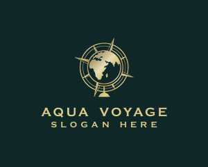 Globe Compass Navigation Direction logo design