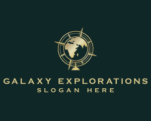 Globe Compass Navigation Direction logo design