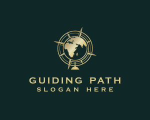 Globe Compass Navigation Direction logo design