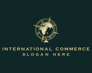 Globe Compass Navigation Direction logo design