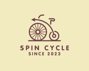 Penny Farthing Arrow Bike logo design