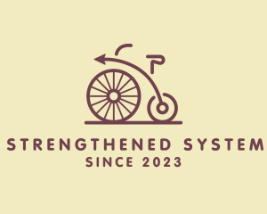 Penny Farthing Arrow Bike logo design