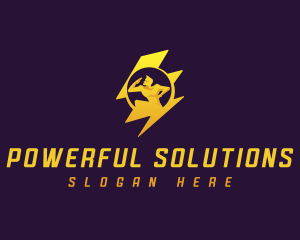 Lightning Human Power logo design