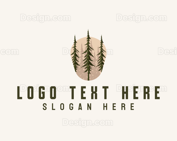 Pine Tree Forest Nature Logo