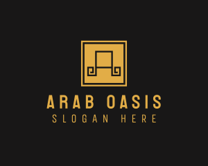 Arabic Tile Letter A  logo design