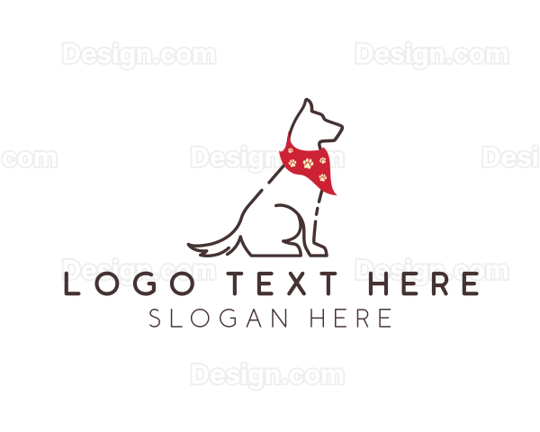 Dog Scarf Grooming Logo